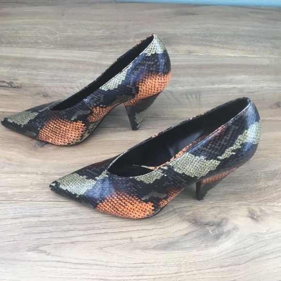 Mango Snakeskin print heels NEW 8 - Picture 6 of 8
